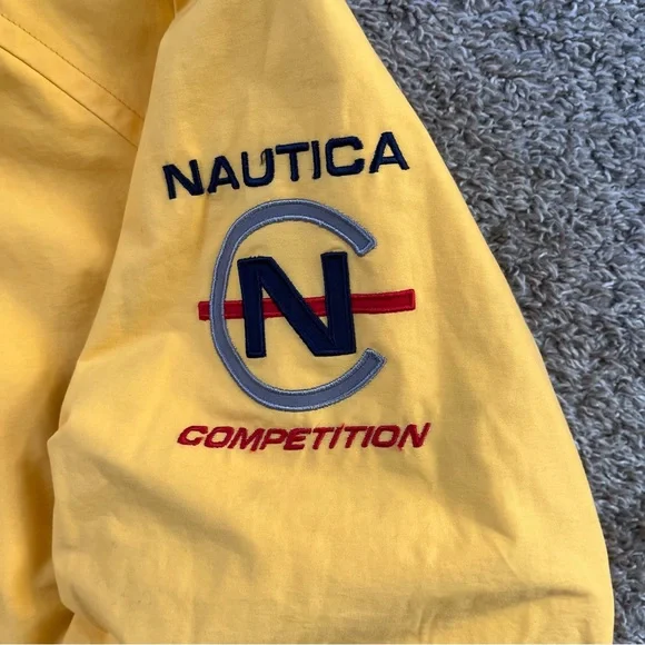 🔴Nautica Reversible Jacket Size Medium Gray And Yellow Wu-Tang